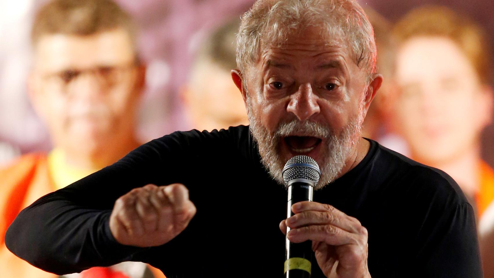 Lula da Silva en una imagen de marzo de 2018 en un mitin en Curitiba