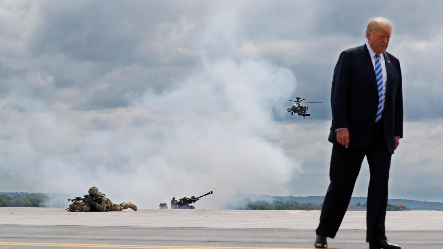 Donald Trump hace unos días en Nueva York, durante unas pruebas militares.