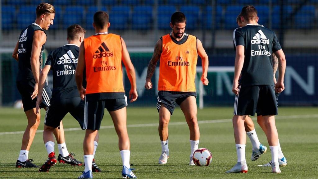 Entrenamiento de los jugadores del Real Madrid