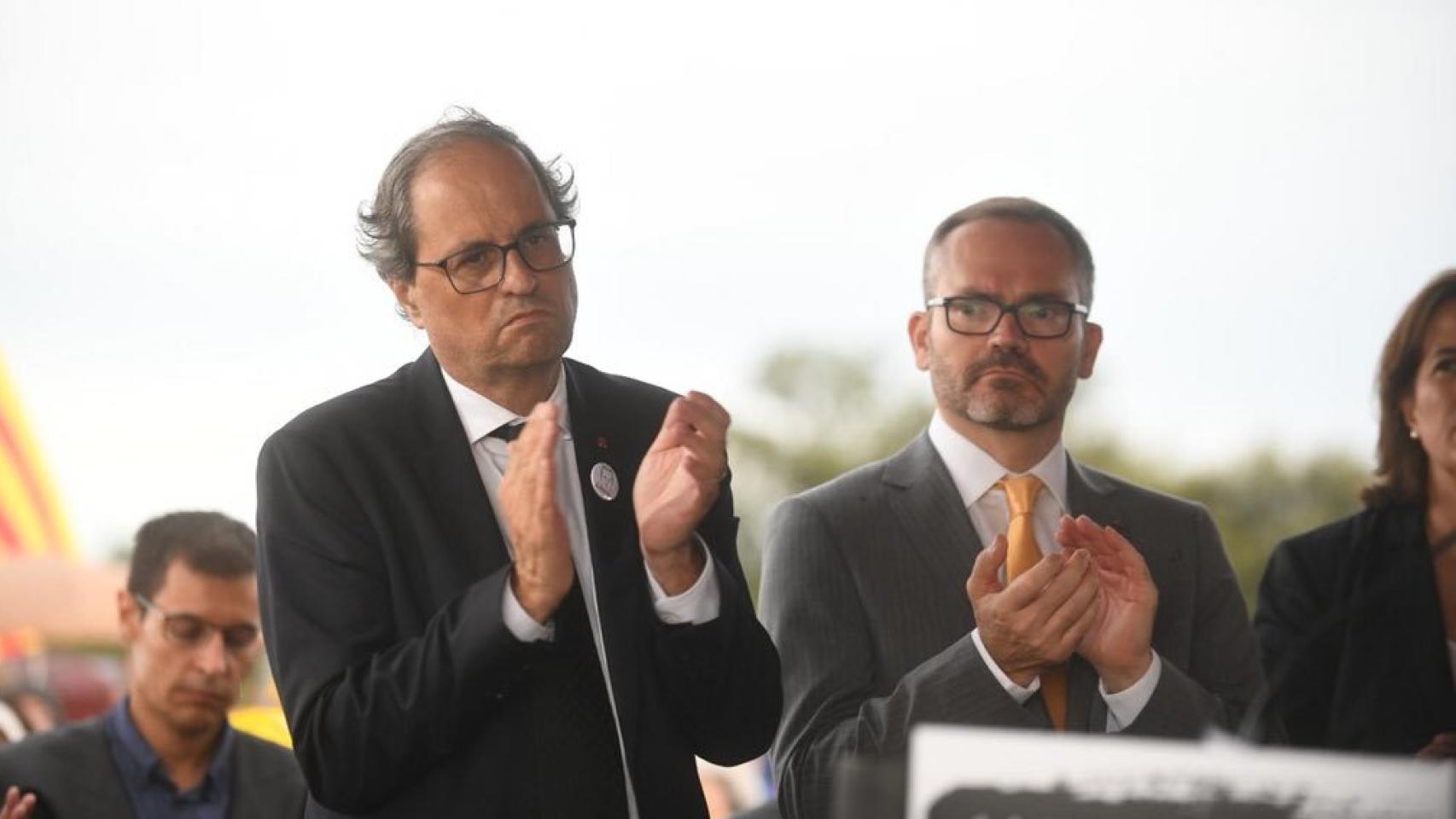 Quim Torra, durante el acto en Lledoners el pasado 17-A.