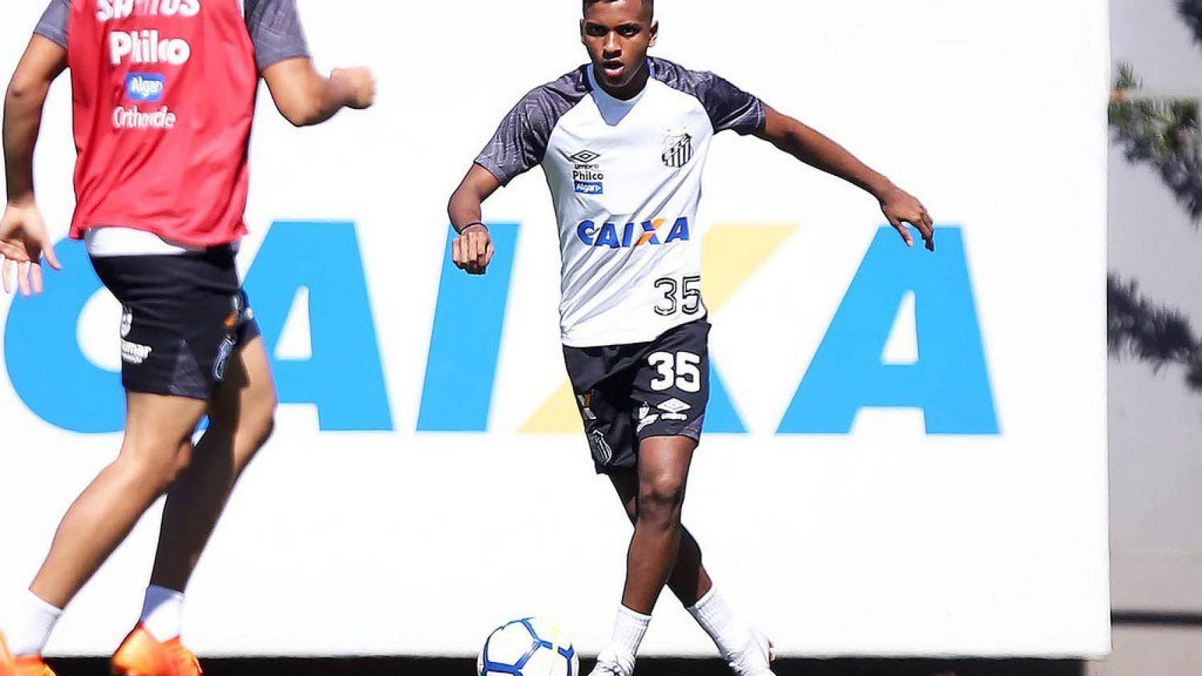 Rodrygo con el Santos. Foto: Twitter (@RodrygoGoes)