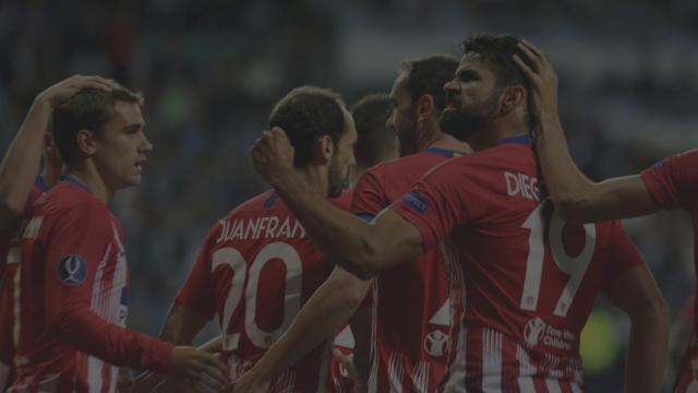 Los jugadores del Atlético de Madrid celebran un gol