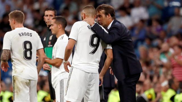 Lopetegui da indicaciones a Benzema