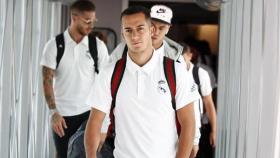 Lucas Vázquez, durante un viaje del Real Madrid