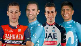 Nibali, Valverde, Aru y Quintana