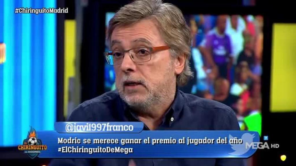 José Damián González en El Chiringuito. Foto: Twitter (@elchiringuitotv)