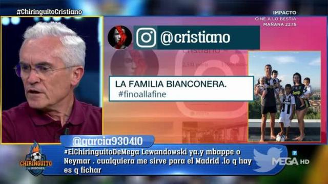 Paco García Caridad en El Chiringuito. Foto: Twitter (@elchiringuitotv)