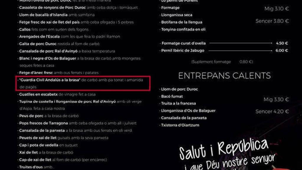 FOTO: Extracto del menu (EP)