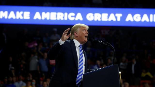 Trump, durante un mitin en Charleston