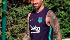 Paco Alcácer entrena con el Barça. Foto: Instagram (@paco93alcacer)