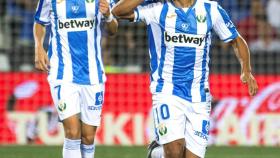 El Zhar celebra uno de los goles del Leganés - Real Sociedad