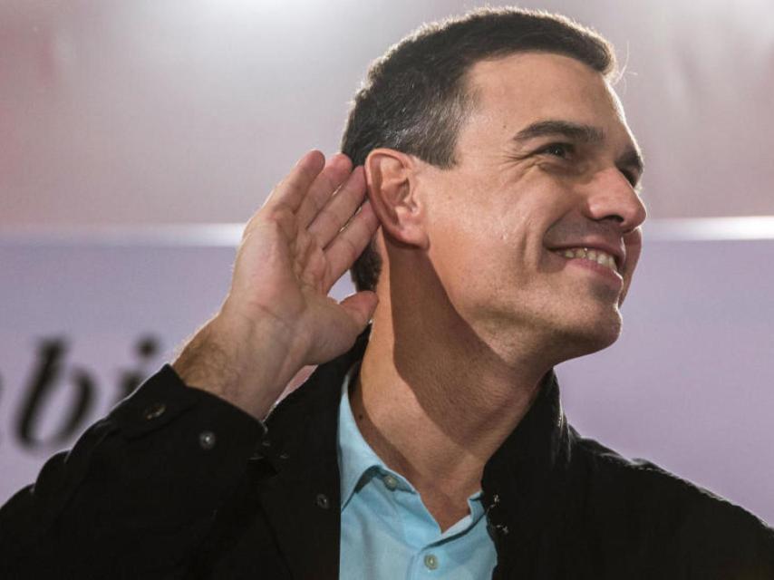 Pedro Sánchez, durante un mitin en Málaga.