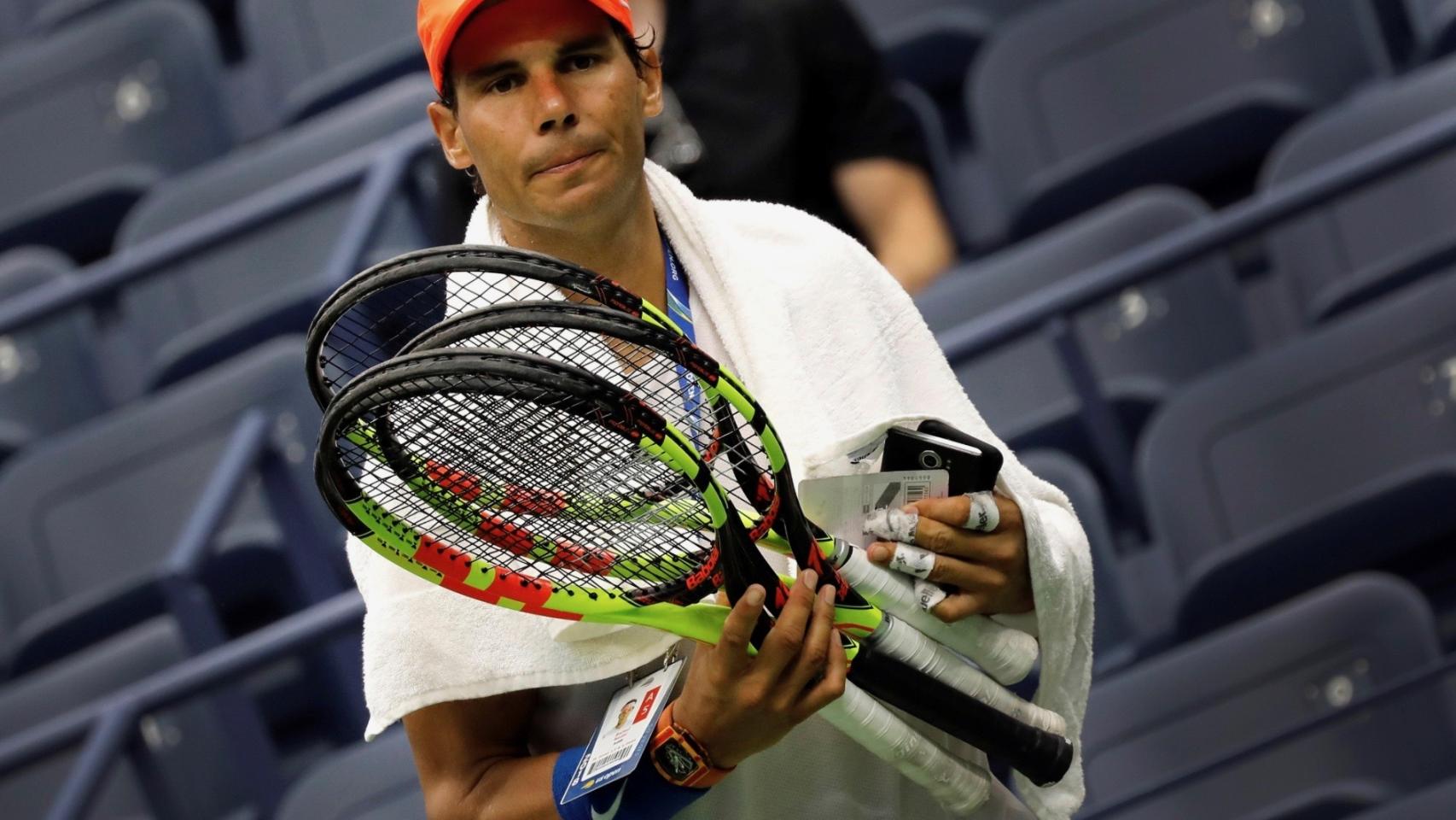 Nadal, tras un entrenamiento en el Abierto de los Estados Unidos.