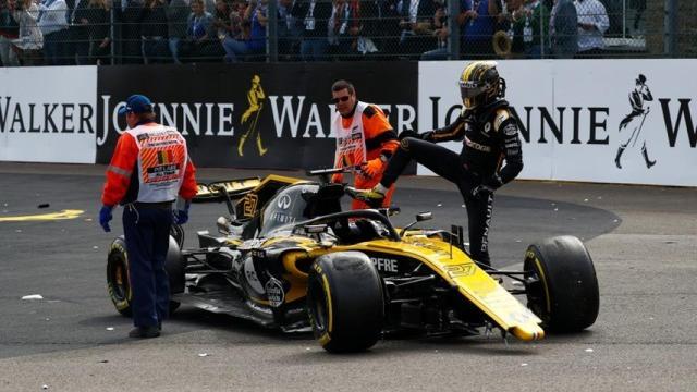 Nico Hulkenberg tras el accidente en Spa