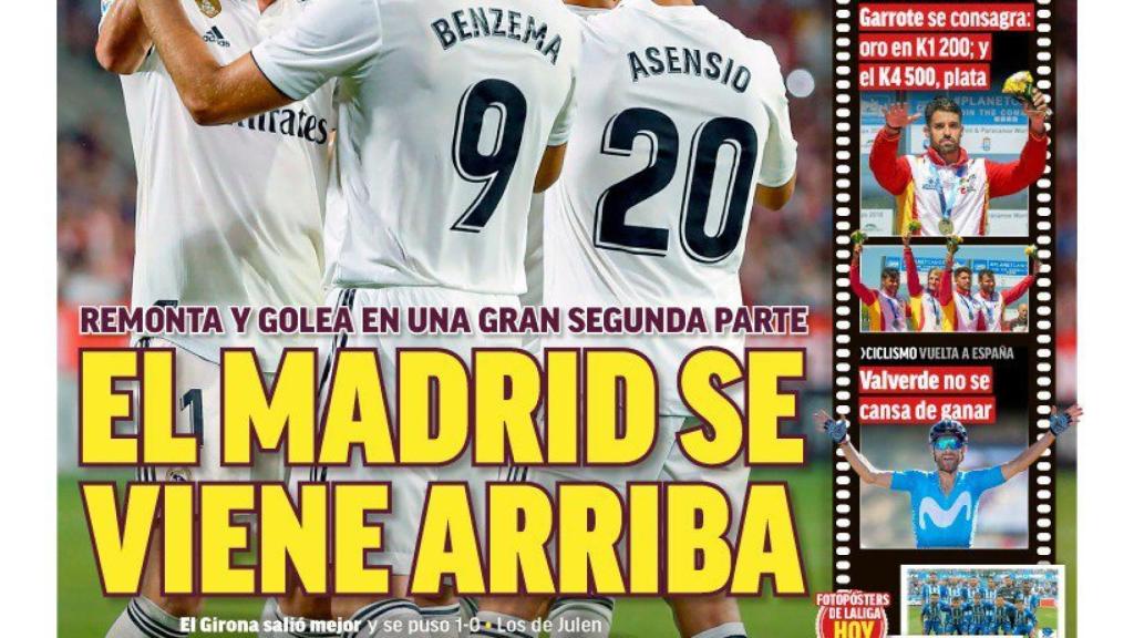 Portada del diario MARCA (27/08/2018)