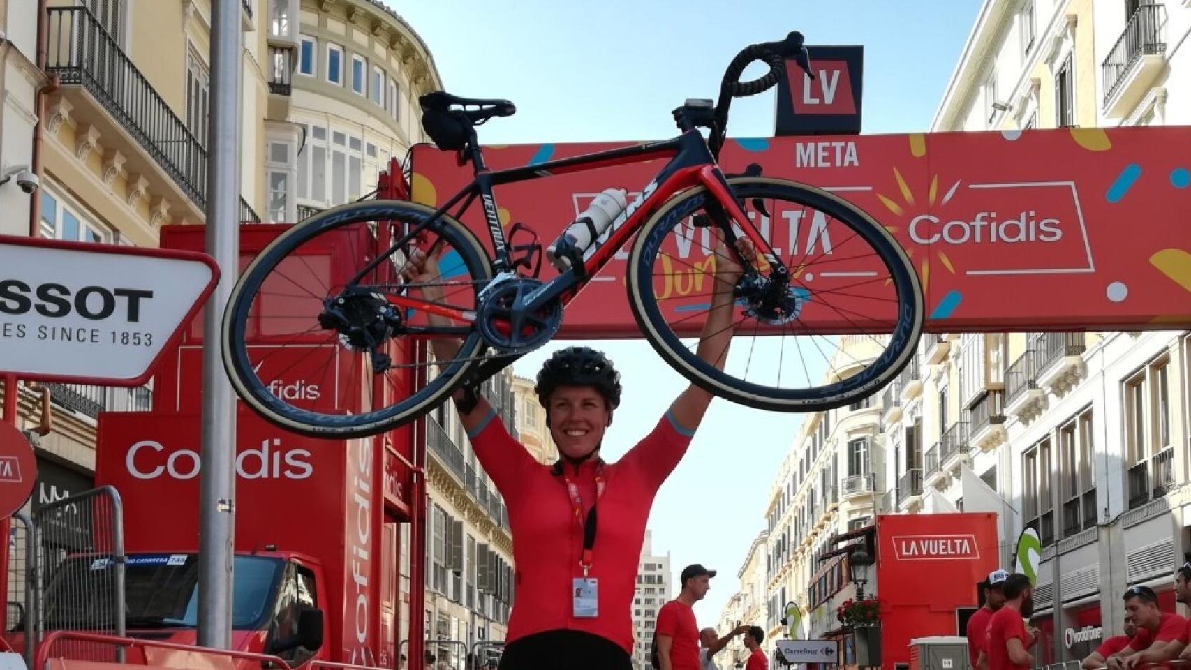 Monika Sattler, antes de comenzar La Vuelta.