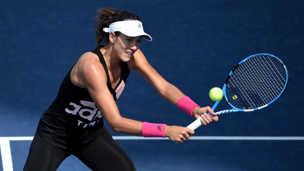 Muguruza, durante un entrenamiento en Nueva York.