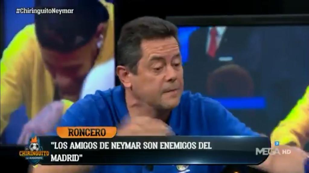 Roncero, en El Chiringuito. Foto Twitter (elchiringuitotv)