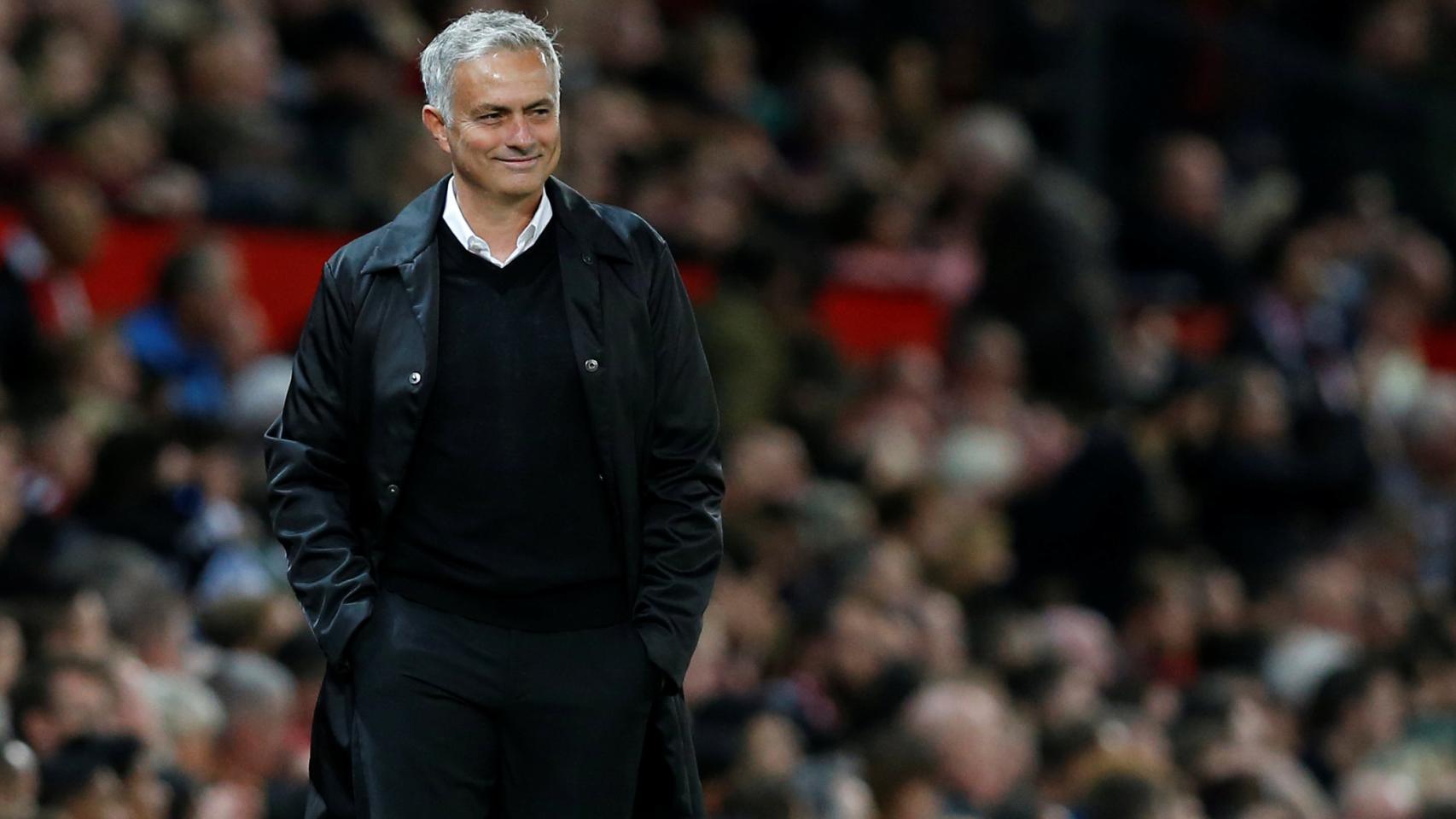 Mourinho, durante un partido del Manchester