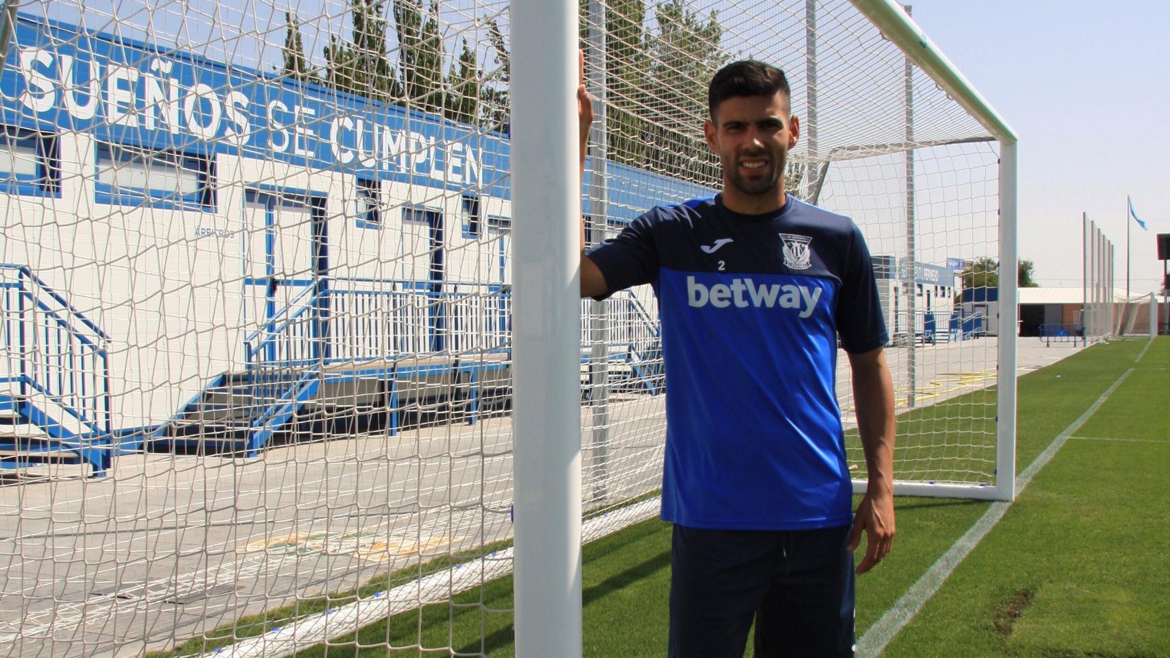 Juanfran, en las instalaciones de entrenamiento del Leganés