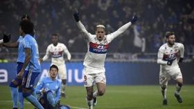 Mariano celebra un gol con la camiseta del Lyon. Foto: Instagram (@marianodiazmejia)