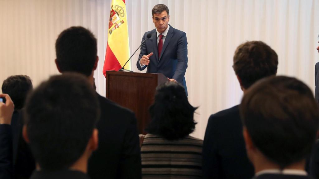 Pedro Sánchez, durante una comparecencia en Bolivia.