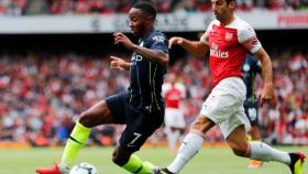 Sterling durante el partido frente al Arsenal