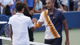 Herbert y Kyrgios se saludan tras el partido.