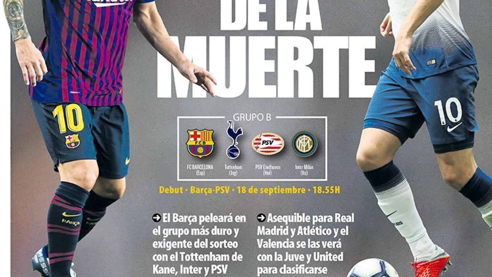 La portada del diario Mundo Deportivo (31/08/2018)