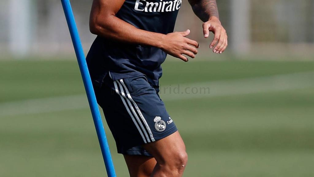 Mariano entrena en su vuelta al Real Madrid