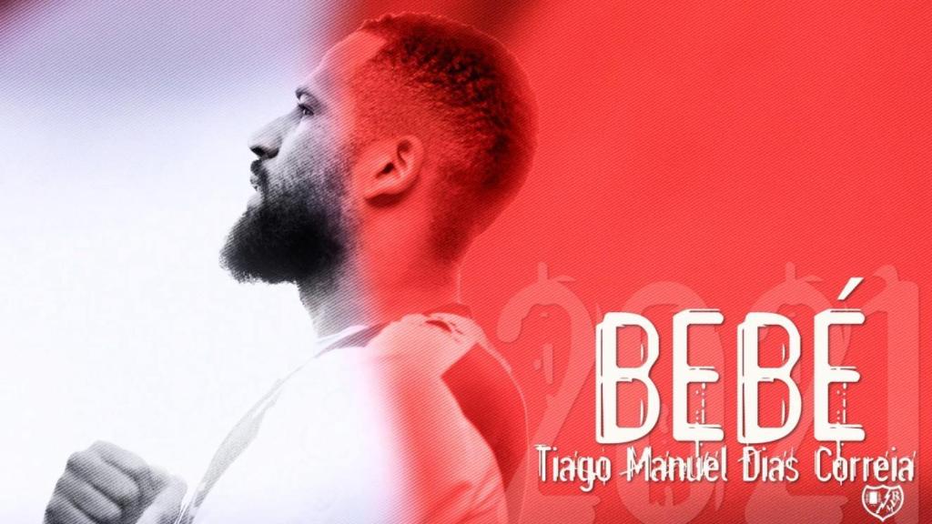 Bebé es nuevo jugador del Rayo Vallecano Foto: @(twitter.com/Rayo Vallecano)