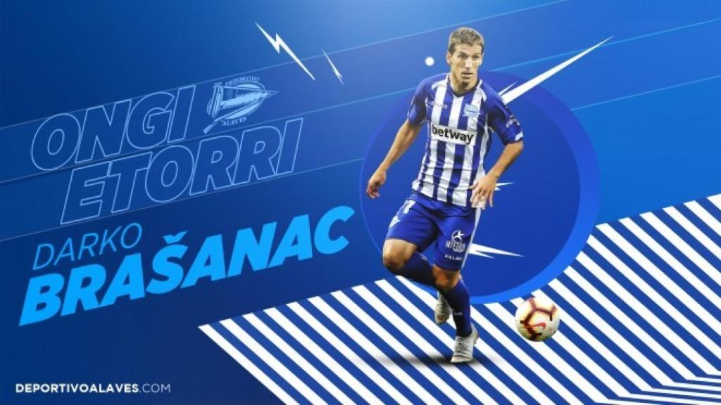 Así ha anunciado el Alavés el fichaje de Brasanac. Foto: deportivoalaves.com