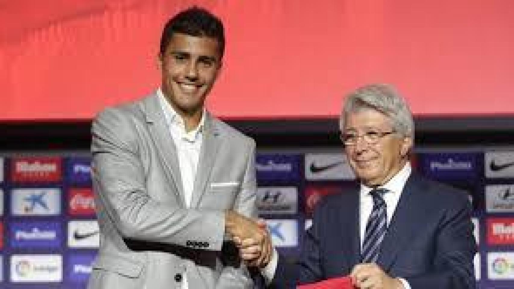 Rodri en la presentación con el Atlético