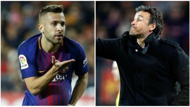 Jordi Alba y Luis Enrique