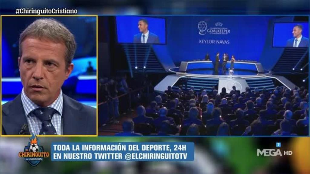 Cristóbal Soria en El Chiringuito. Foto: Twitter (@elchiringuitotv)