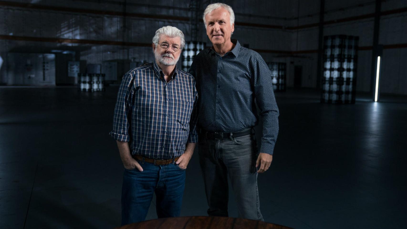 George Lucas junto a James Cameron.