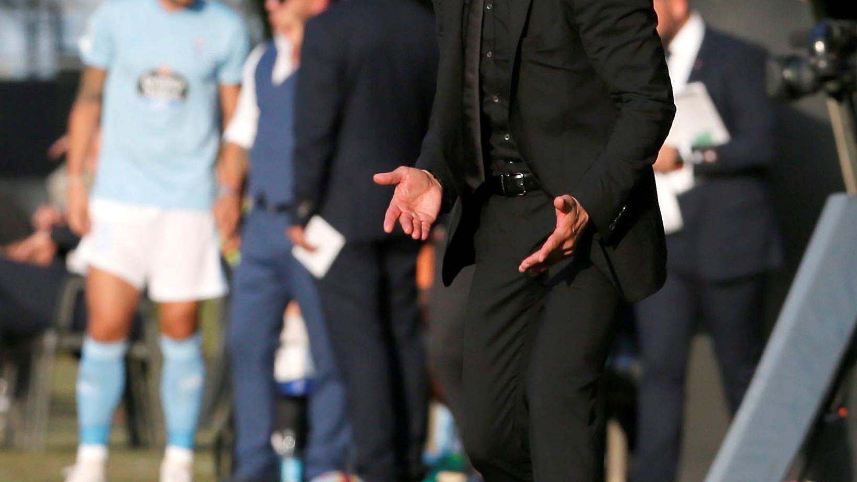 Simeone, durante el último partido ante el Celta