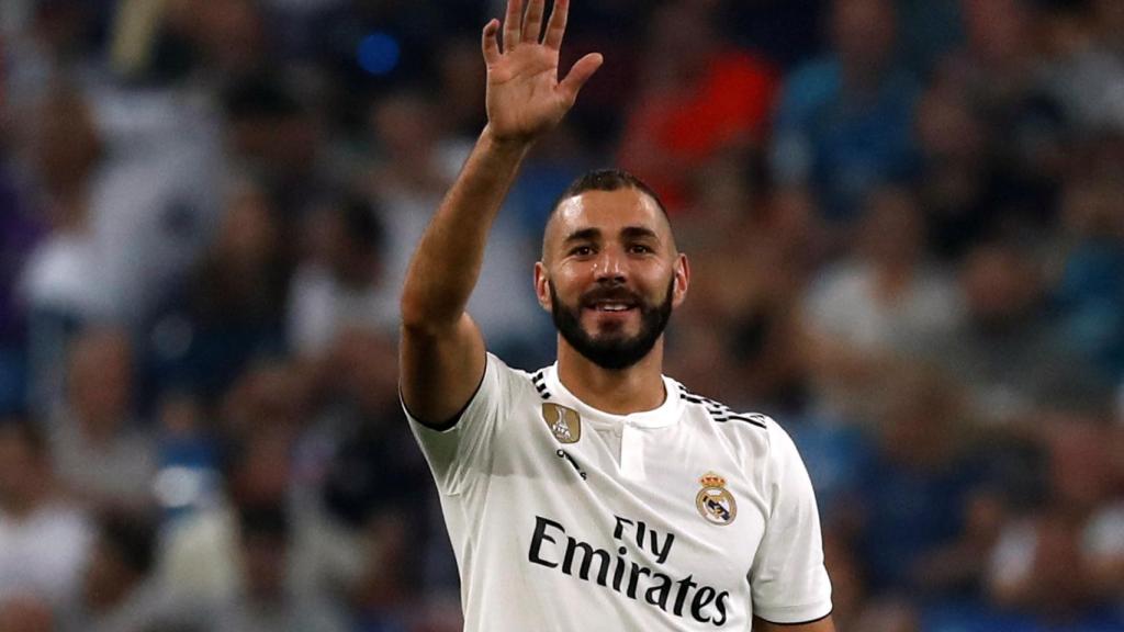 Karim Benzema celebra un gol