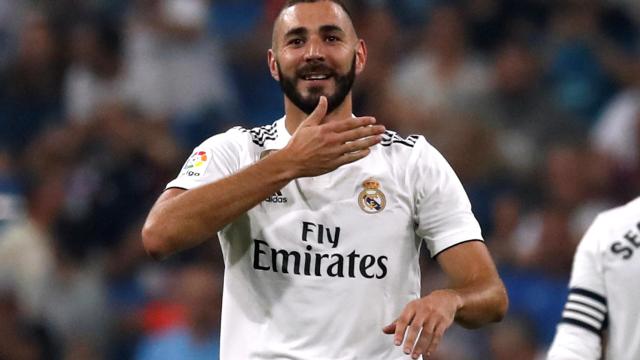 Karim Benzema celebra un gol