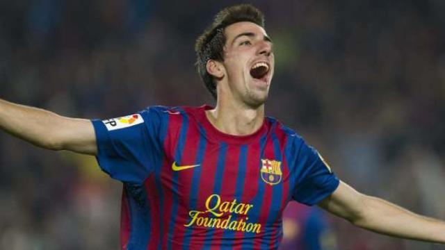 Isaac Cuenca, durante un partido con el Barcelona