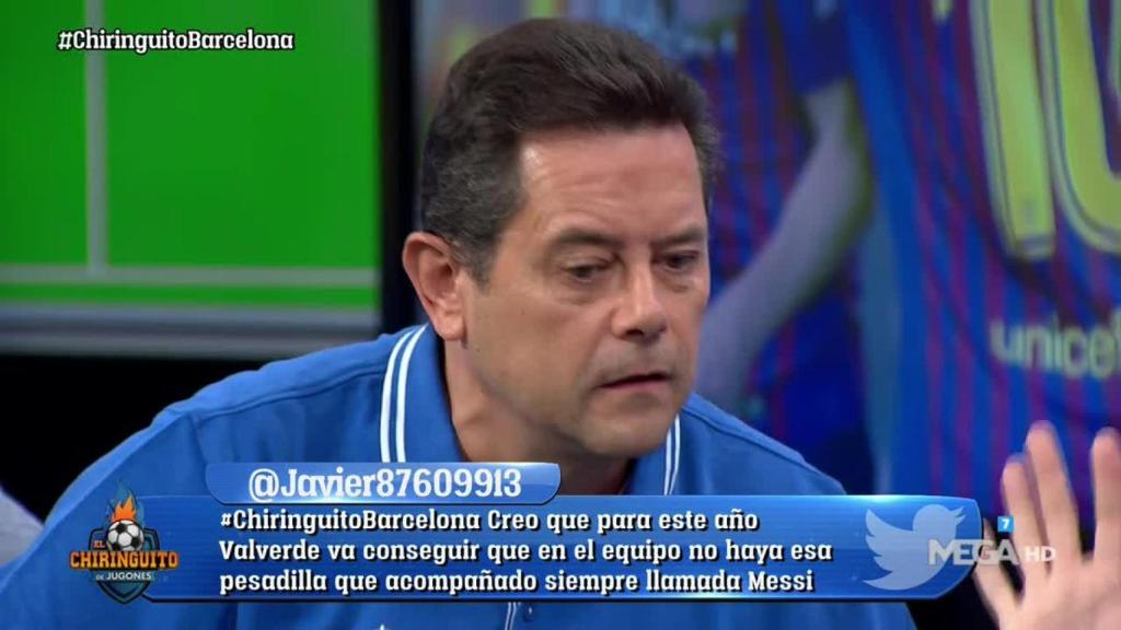 Tomás Roncero en El Chiringuito. Foto: Twitter. (@elchiringuitotv)