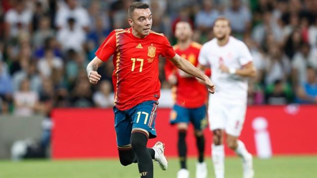 Iago Aspas con la selección española. Foto: sefutbol.com