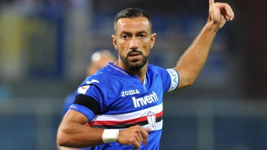 Quagliarella en el partido frente al Nápoles.