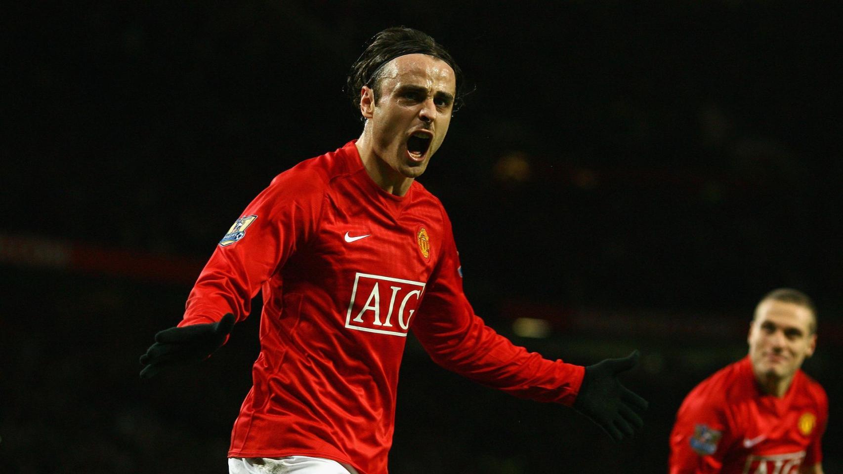 Berbatov celebra un gol con el United. Foto: manutd.com