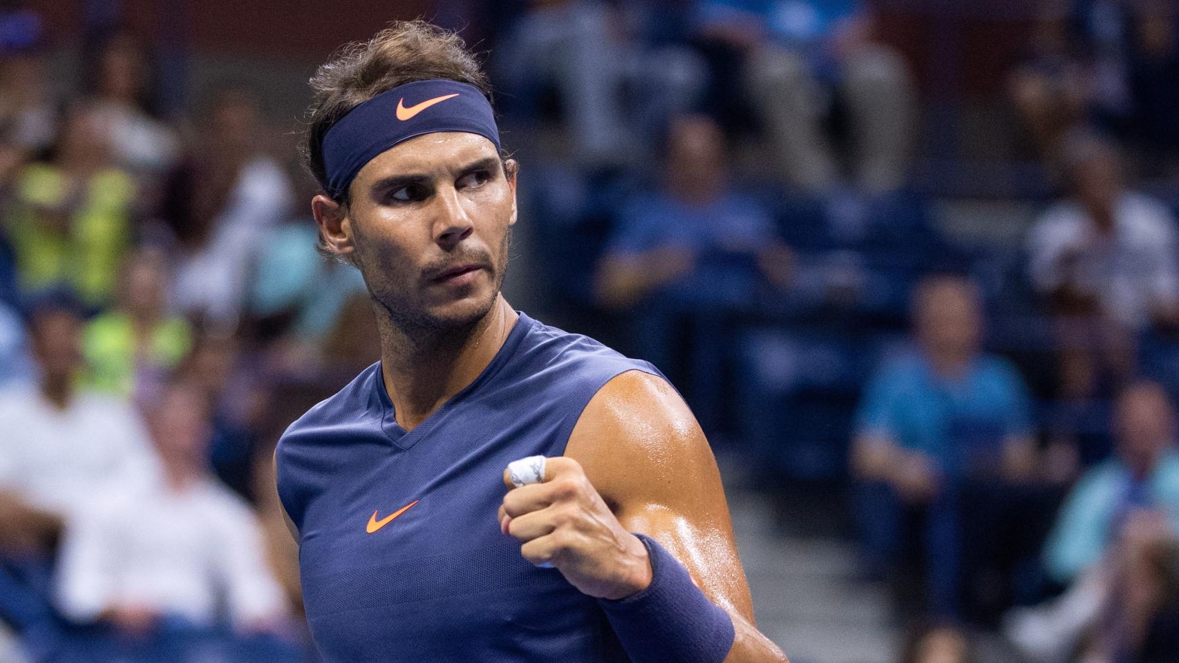 Nadal, celebrando un punto en el Abierto de los Estados Unidos.