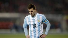 Messi, durante un partido con Argentina