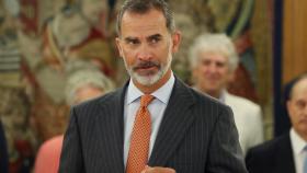 Felipe VI en el acto que ha tenido lugar en la Zarzuela.