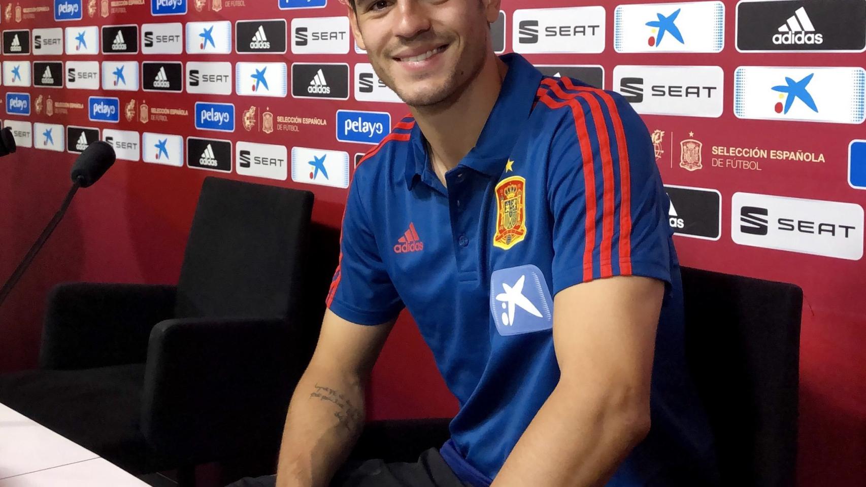 Morata, en rueda de prensa con la Selección. Foto: Twitter (@SeFutbol)