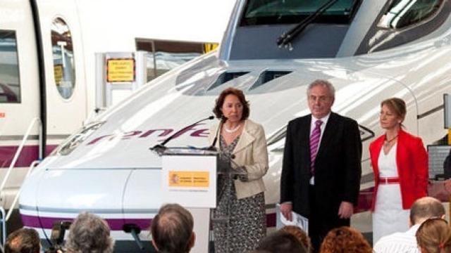 Avelino Castro, en la presentación de una nueva línea de Renfe.