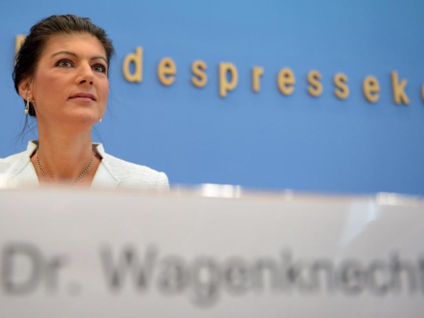 La presidenta del grupo parlamentario del partido La Izquierda del Parlamento Federal, Sahra Wagenknecht